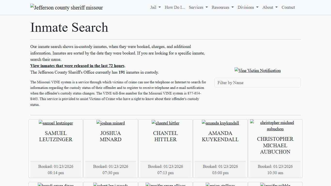 Inmate Search Jefferson County Sheriff's Office